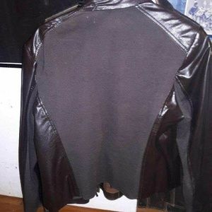 Light weight leather jacket / knit